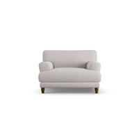 Habitat Askem Fabric Cuddle Chair - Natural - Dark Leg