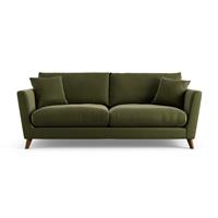 Habitat Lomond Velvet 4 Seater Sofa - Moss Green - Dark Leg