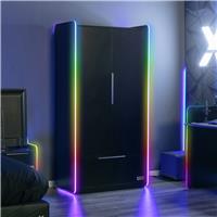 X Rocker Electra 2 Door Wardrobe - Black