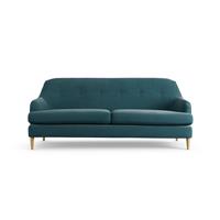 Habitat Frome Fabric 3 Seater Sofa - Teal - Ash Leg