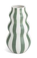 Habitat Hand Painted Stripe Vase - Green