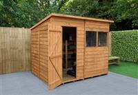 Forest 4Life Wooden Overlap Pent Garden Shed - 8 x 6ft