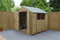 Forest Wooden Overlap 2 Clear Window Apex Shed 7 x 7ft