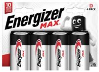 Energizer Max Alkaline D Batteries - Pack of 4