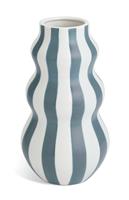 Habitat Hand Painted Stripe Vase - Blue