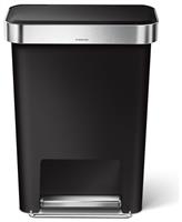 Simplehuman 45 Litre Plastic Rectangular Pedal Bin - Black