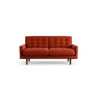 Habitat Fenner Velvet 2 Seater Sofa - Burnt Orange -Dark Leg