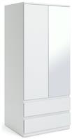 Habitat Jenson 2 Door 2 Drawer Mirror Wardrobe - White Gloss