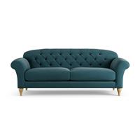 Habitat Brooker Fabric 4 Seater Sofa - Teal - Ash Leg