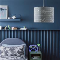 Argos Home Kids Grey Glow in Dark Drum Lampshade - 25cm