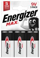 Energizer Max Alkaline 9V Batteries - Pack of 3
