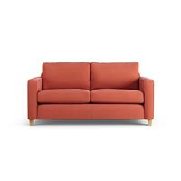 Habitat Flint Fabric 2 Seater Sofa Bed- Papaya - Ash Leg