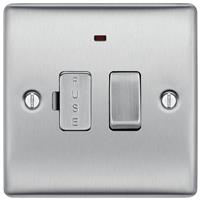 BG FCU & LED Single Switch - Brushed Stainless Steel