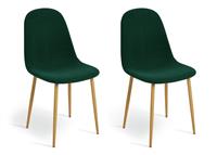Habitat Beni Pair of Corduroy Dining Chairs - Green
