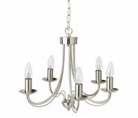 Argos Home Twirl 5 Light Twist Chandelier - Brushed Chrome