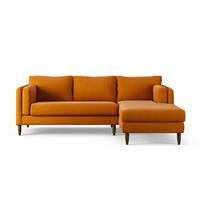 Habitat Newington Right Hand Corner Sofa - Orange - Dark Leg