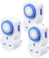 Masterplug 24 Hour Mechanical Segment Timer - 3 Pack