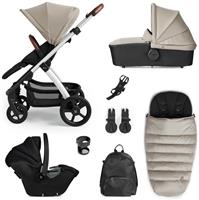 Silver Cross Tide Travel System and Accessory Bundle - Stone