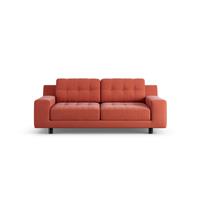 Habitat Hendricks Fabric 2 Seater Sofa - Papaya - Black Leg