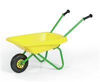 Kids Metal N Plastic Wheelbarrow - Yellow and Green