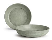 Habitat Textured Ripple 4 Piece Stoneware Pasta Bowls - Sage