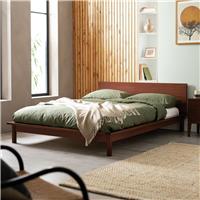 Habitat Akio Double Wooden Platform Bed Frame - Walnut