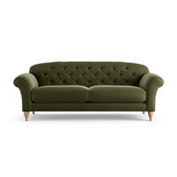 Habitat Brooker Velvet 4 Seater Sofa - Moss Green - Ash Leg