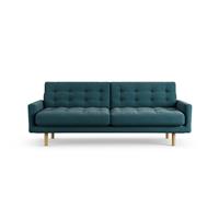 Habitat Fenner Fabric 3 Seater Sofa - Teal - Ash Leg