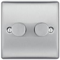 BG 2 Gang 2 Way Dimmer Switch - Stainless Steel