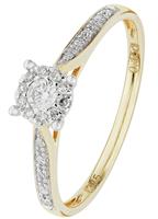 Revere 9ct Gold 0.15ct Diamond Engagement Ring - K