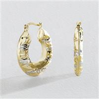 Revere 9ct Gold Chunky Two Tone Creole Earrings