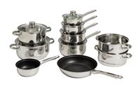 Argos Home 9 Piece Stainless Steel Pan Set - Silver