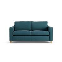 Habitat Flint Fabric 2 Seater Sofa Bed- Teal - Ash Leg