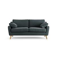 Habitat Ivor Fabric 3 Seater Sofa - Charcoal - Ash Leg