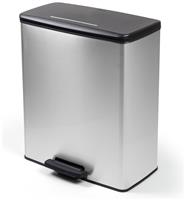 Curver 65 Litre Deco Pedal Recycling Bin - Silver