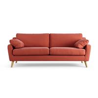 Habitat Ivor Fabric 4 Seater Sofa - Papaya - Ash Leg