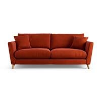 Habitat Lomond Velvet 4 Seater Sofa - Orange - Ash Leg