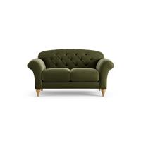 Habitat Brooker Velvet 2 Seater Sofa - Moss Green - Ash Leg