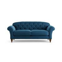 Habitat Brooker Velvet 3 Seater Sofa - Ink Blue - Dark Leg