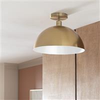 Habitat Steel Mushroom Flush Ceiling Light - Brushed Brass