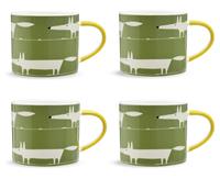 Habitat x Scion Mr Fox Set of 4 Stoneware Mugs - Green