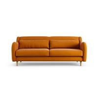 Habitat Turnmill Fabric 3 Seater Sofa - Orange - Ash Leg