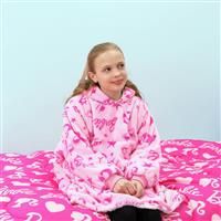 Barbie Pink Fleece Hooded Blanket - Medium