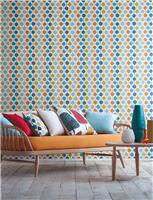Scion Stripe and Circles Multicoloured Wallpaper