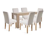 Argos Home Preston Dining Table & 6 Cream Chairs