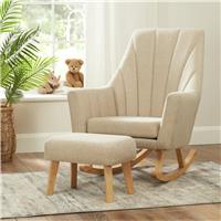 Tutti Bambini Jonah Rocking Chair and Stool - Stone