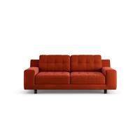 Habitat Hendricks Velvet 2 Seater Sofa - Orange - Black Leg