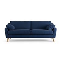Habitat Ivor Fabric 4 Seater Sofa - Navy - Ash Leg