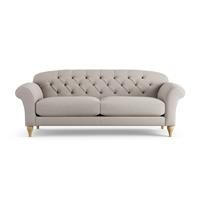 Habitat Brooker Fabric 4 Seater Sofa - Stone - Ash Leg