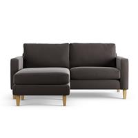 Habitat Flint Velvet Reversible Corner Sofa - Slate Grey